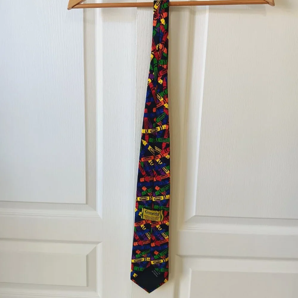 Vintage Crayola 1999 Binney & Smith Men’s Multicolor Crayons Tie L56.5